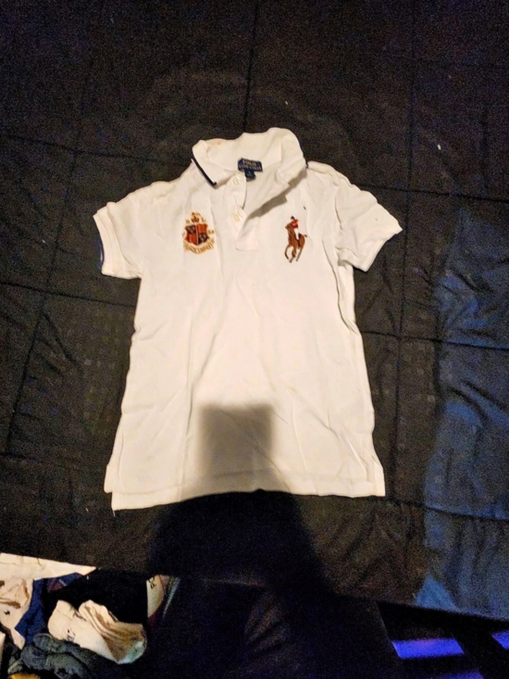 Polo Ralph Lauren Boys Crest Cotton Mesh Polo Shirt White Boy 6